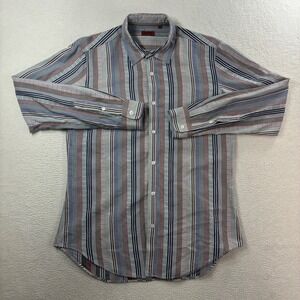 Missoni Button Shirt Mens 50 Multicolor Pattern Striped Long Sleeve Italy Luxury